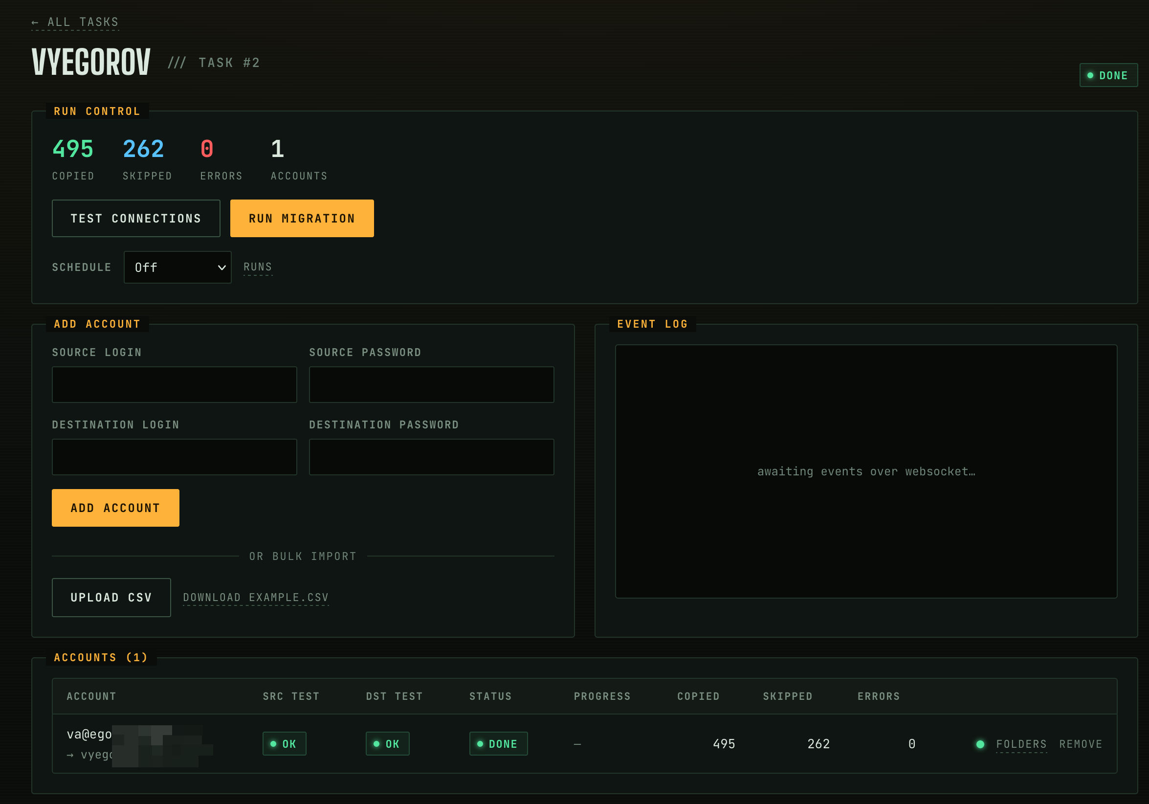 Task detail
